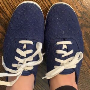 Canvas KEDS navy eyelet casual shoes 8
